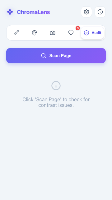Audit tab showing WCAG contrast results